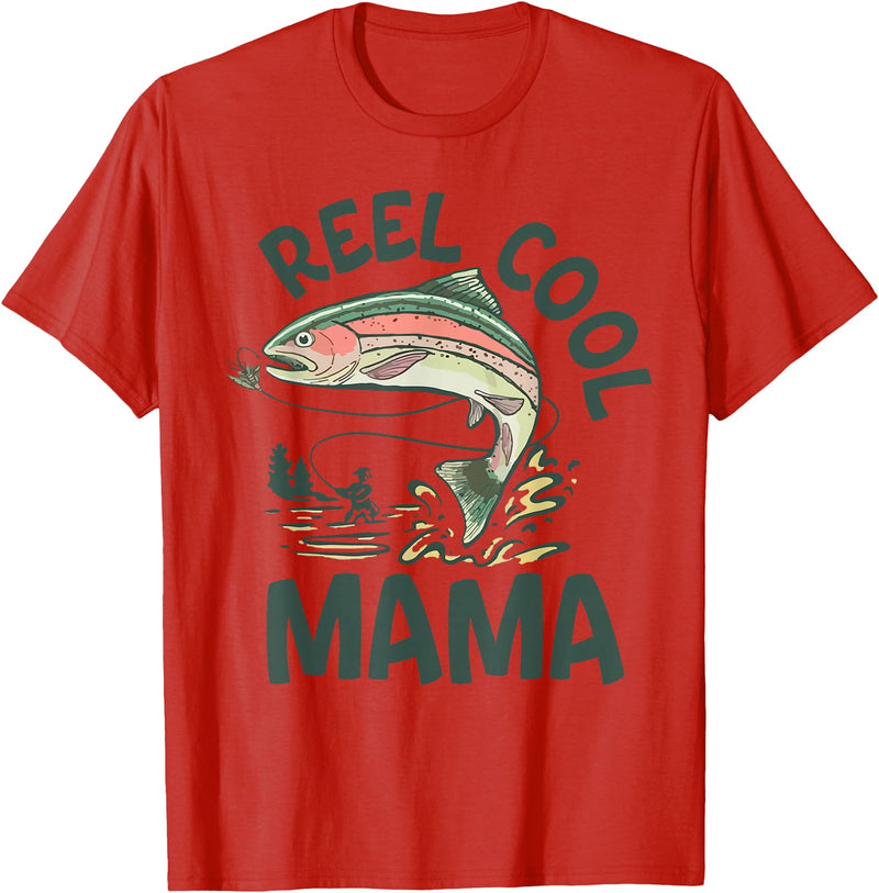 O Fishally One 1st Birthday Fishing Family Fish O Fishally One 1st Birthday Fishing Family Reel Cool Mama T-Shirt - Red