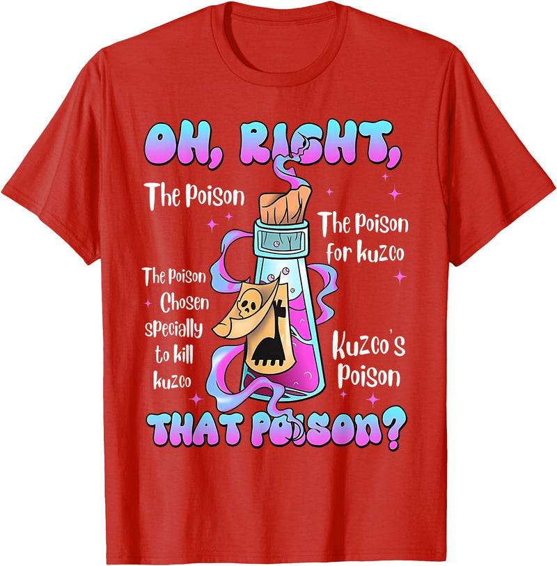 Funny Drink Me Poison Halloween Costume Vintage Oh Right That Poison Llama Halloween T-Shirt - Red