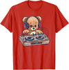 Colorful Teddy Art I Kids Teddy Bear Cute Teddy DJ T-Shirt - Red