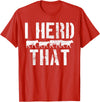 Daneisyista Vintage Cow Beef Butcher Farmer Gift T-Shirt - Red