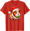 Guinea Pig Lover Christmas Cookie Outfits Boy Girl Funny Gingerbread Man Guinea Pig Christmas Womens Mens Kids T-Shirt - Red