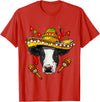 Wowsome! Cinco de Mayo Cow Mexican Lover Sombrero Cow T-Shirt - Red