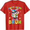 Happy Easter Bruh Bunny Rabbit Easter Day Men Boys Kids T-Shirt in Red