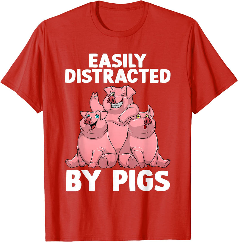 Pig Gift Pig Lover Stuff & Pig Novelty Accessories Funny Pig Design For Men Women Kids Farm Animal Pig Lovers T-Shirt - Red