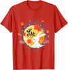 Cute Rabbit Lantern Chinese Mid-Autumn Festival Kids Adults T-Shirt in Red