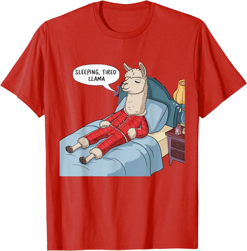 Alpaca shirt Family Llama Pjs Clothes Alpaca Llama with Red Buffalo Plaid Pajamas Girl Boy Llama T-Shirt - Red