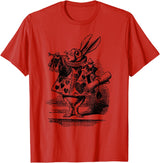 Cute Rabbit Lover Bunny Graphic T-Shirt (Slate Grey) in Red