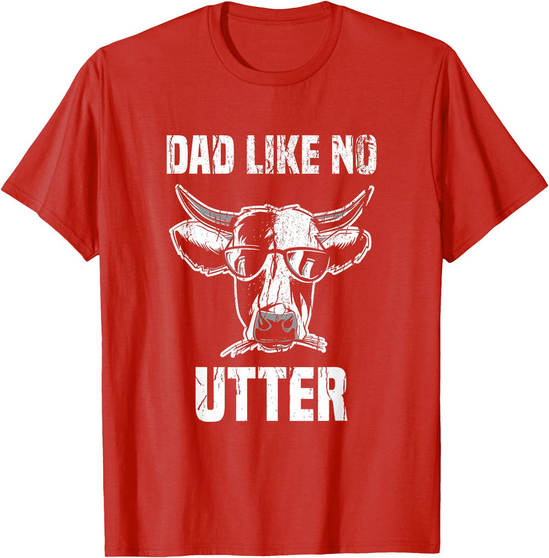 Lustige Kühe Bauernhof Papa Farming Leben Kuh Papa wie Keine Utter Funny Father's Day Animal Word Game T-Shirt - Red