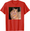Hamster Meme Peace Sign Funny Pet Owner Trendy T-Shirt - Red