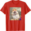 Scared Hamster Meme Funny Pet Owner Dank Trendy T-Shirt - Red