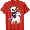 Panda Bear Unicorns Boys Girls Kids Panda Riding Unicorn Cute Magical Animals T-Shirt - Red