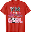 Birthday HHL Group I'm The Birthday Girl Farm Cow Family Birthday Decoration T-Shirt - Red