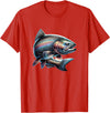 Steelhead Fishing - Unisex Adults & Kids Fishing T-Shirt - Black - Small - Short Sleeve - Cotton & Polyester - Modern Fish Graphic - Crew Neck - Regular Fit - Pull On - Imported - Red