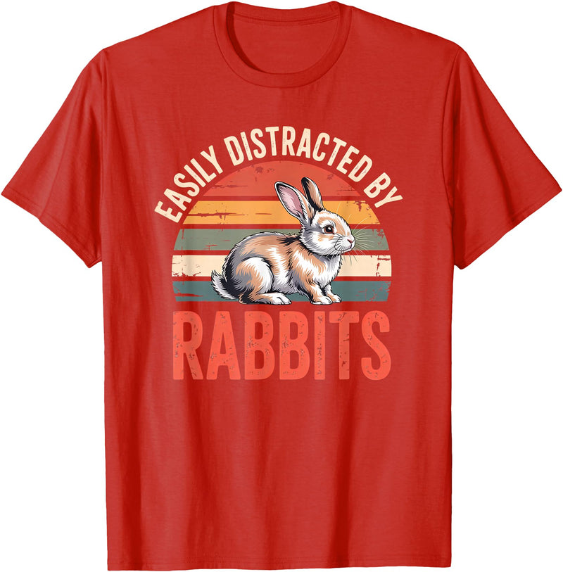 Cute Rabbit Lover Bunny Graphic T-Shirt in Red