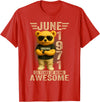 June 1971 55th Birthday Gifts for Men Women 55 Year Old June 1971 Teddy Bear 55th Birthday Men Women T-Shirt - Red