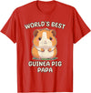 Best & Fun Guinea PIg Designs Funny World's Best Guinea Pig Papa Dad T-Shirt - Red