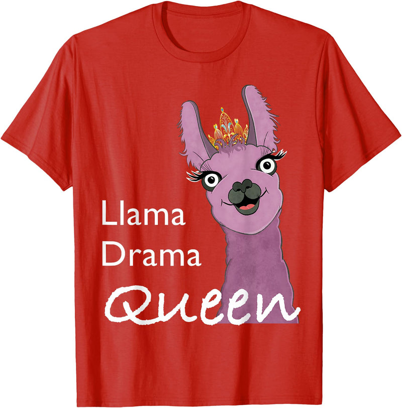 The Packing Llamas Llama drama queen T-Shirt - Red