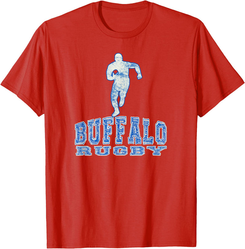 Vintage Buffalo Rugby Merch Vintage Buffalo Rugby with Rugby Player T-Shirt - Red
