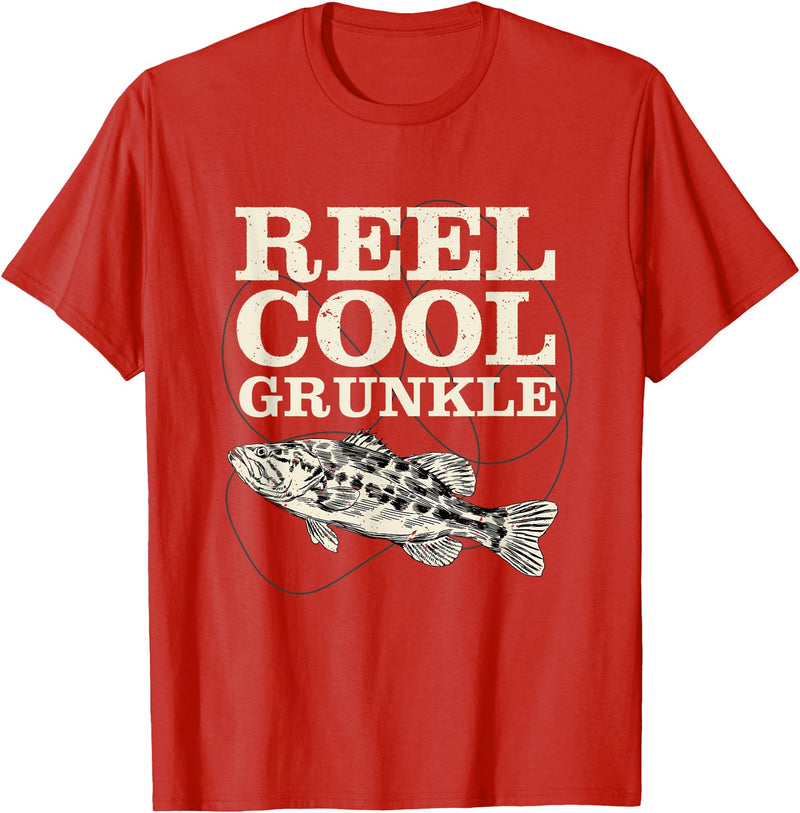 Angling Grunkle Freshwater Pickerel Fishing Rod Reel Cool Grunkle Fly Fishing Walleye Fishing Pole Grunkle T-Shirt - Red