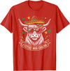 Cinco De Mayo Fiesta Moo Tees Vintage Highland Cow Cinco De Mayo Funny Retro Fiesta Design T-Shirt - Red