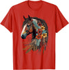 Just a girl who loves horses Co. Equestrian Horse Girl Western CowGirl Horseback Riding Theme T-Shirt - Red
