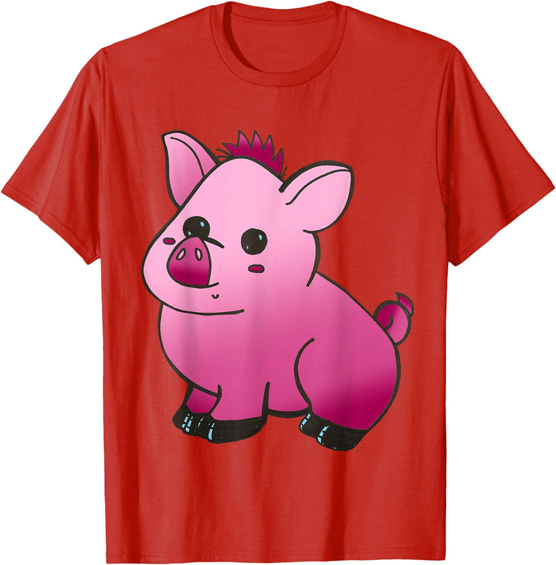 Repugly Hubert the Wobbly Pig T-Shirt - Red