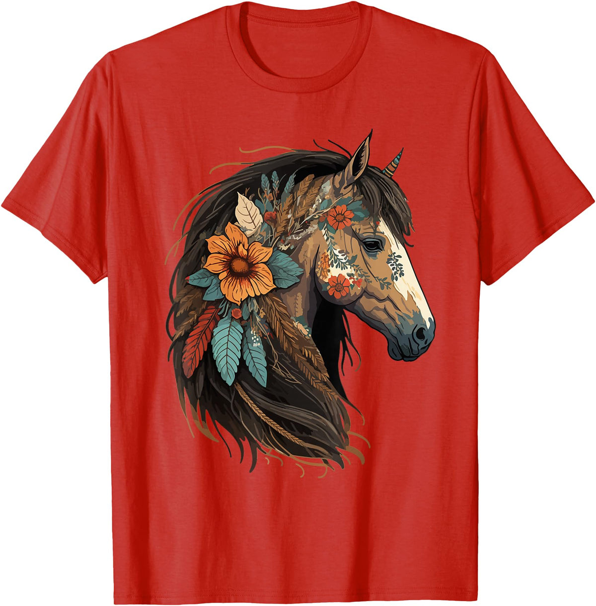 Just a girl who loves horses Co. Equestrian Horse Lover Western Cowgirl Horseback Riding T-Shirt - Red