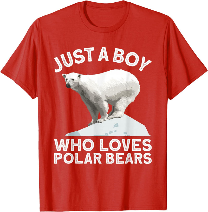 Polar Bear Gift Polar Bear Accessories & Stuff Cool Polar Bear For Boys Kids Polar Bear Lover Arctic Animal T-Shirt - Red