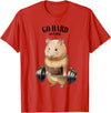 Hamster Muscle Training with Barbell Shrug Bar Fitness Gym T-Shirt - Red