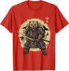 Anime Shirts For Men Women Kids Gifts Samurai Bear Shirt Warrior Vintage Graphic Japanese Men T-Shirt - Red