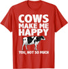 Cow Gift Cow Lover Accessories Cattle Farmer Stuff Cool Cow Art For Men Women Cow Farmer Dairy Cows Farm Animal T-Shirt - Red