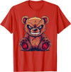 Cartoon Teddy Art I Grumpy Teddy Evil Teddy Bear T-Shirt - Red