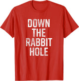 The Rabbit Hole Down T-Shirt in Red