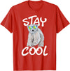 Funny Polar Bear Shirts Stay Cool - Polar Bear Cub Wildlife Zoo Animal Lover T-Shirt - Red