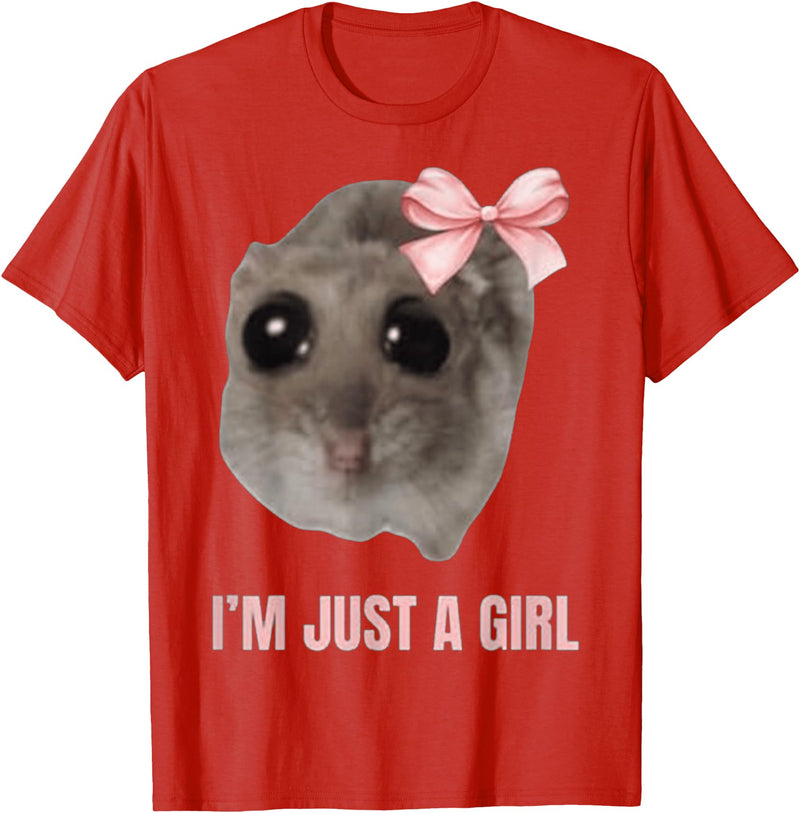 I'm Just a Girl Hamster FUNNY T-Shirt - Red