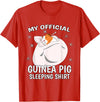 Guinea Pig Sleeping Wear Women, Men & Kids My Official Sleeping Shirt PJ Pajama Top Guinea Pig T-Shirt - Red