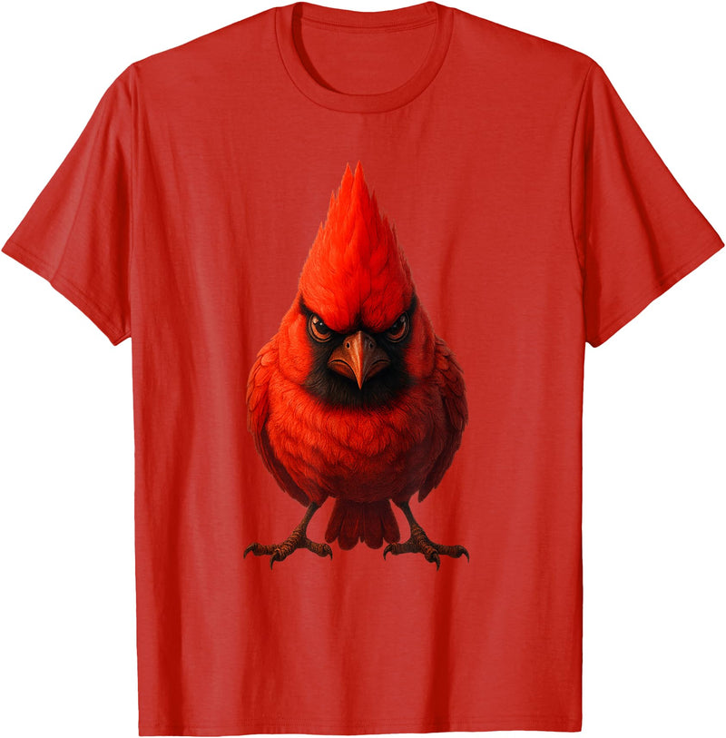 I just really like animals Angry Cardinal Artwork Red Bird Nature Wildlife Graphic T-Shirt - Red