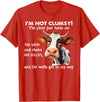 Funny Cow I'm Not Clumsy The Floor Tee Shirt Cow I'm Not Clumsy The Floor Just Hates Me The Table T-Shirt - Red