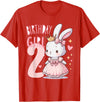 Rabbit Princess Children's Birthday 2 Years Girl Pink T-Shirt in Red