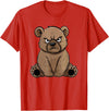 Colorful Grizzly Bear Art I Kids Grizzly Bear Grumpy Grizzly Bear T-Shirt - Red