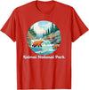 Fun National Parks Alaska Katmai National Park Alaska Brooks Falls Salmon Bears T-Shirt - Red