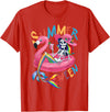 Summer Halloween Summerween Summerween Mermaid Skeleton Flamingo Summer Halloween Women T-Shirt - Red