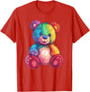 Cute Teddy Bear I Teddy Art I Kids Teddy Bear Colorful Teddy Bear T-Shirt - Red