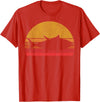 Tuna Fishing Apparel Co. Tuna Fishing Retro Sunset Bluefin Fisherman T-Shirt - Red