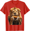Animal Hotdog Design Lion Hotdog T-Shirt - Red