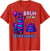 gaming gamer Birthday Llama Pinata Family Apparel Bruh It’s My Birthday Funny Llama Pinata Bday boy Kids Party T-Shirt - Red