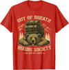 Bear Camp Trekkers Funny Hiking Bear Out of Breath Joke T-Shirt - Red