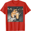 Hamster Drinking Iced Coffee Funny Animal Meme Men Women T-Shirt - Red