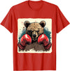Funny Boxing Animals Boxer Bear With Boxing Gloves Kickboxing Funny Boxing T-Shirt - Red