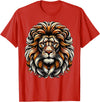 Lion Lover Face Wild Animal Lion Face Animal Lion T-Shirt - Red